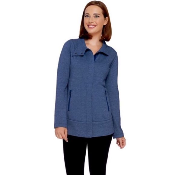 LOGO Lounge Knit Jacket W/ Zip Front Polar - Picture 1 of 8